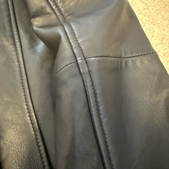 Mango Black Leather Jacket SZ M ✨ - Picture 6 of 8